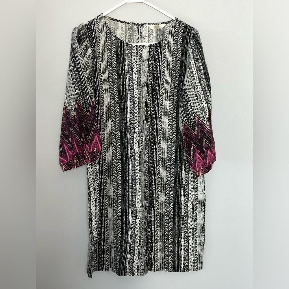 Garnet Hill Modern Market Linen Balloon Sleeve Shift Dress